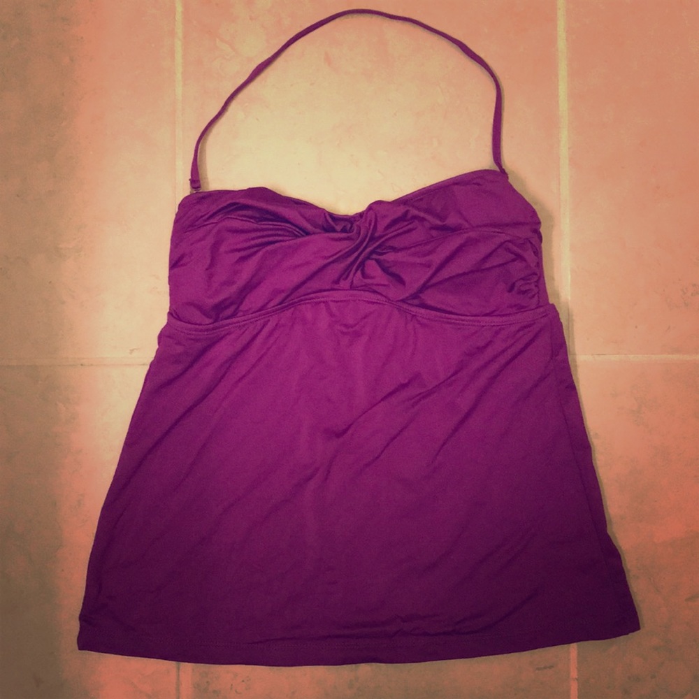 S Mossimo flattering, bandeau-style purple tankini